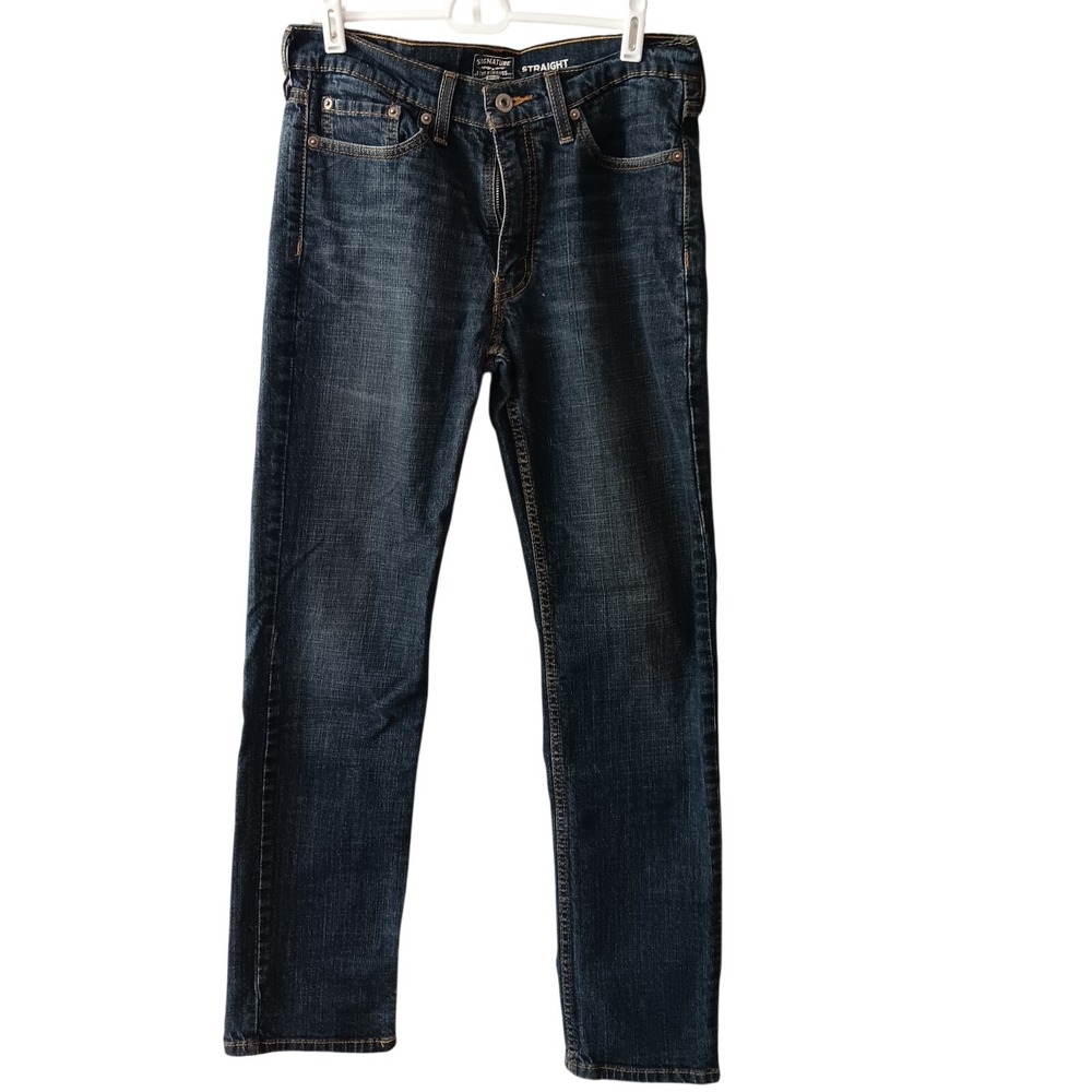 Signature by‎ Levi Strauss Gold Mens 30x32 Straight Leg Jeans Dark Wash Denim